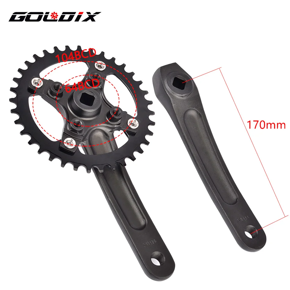 GOLDIX RIRO велосипедный Кривошип 104BCD горный велосипед квадратное отверстие из