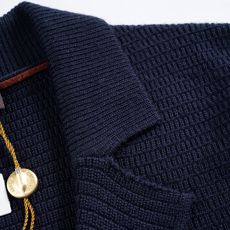 Italy Loro * Piana Noyouya LP Old Money Sle Autumn Men's Classic Lapel Angora Cardigan Outerwear