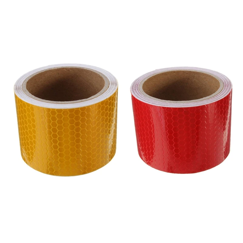 

2Pcs 5Cm X 3 Meter Tape Warning Tape Reflector Tape Security Tape - Orange & Red