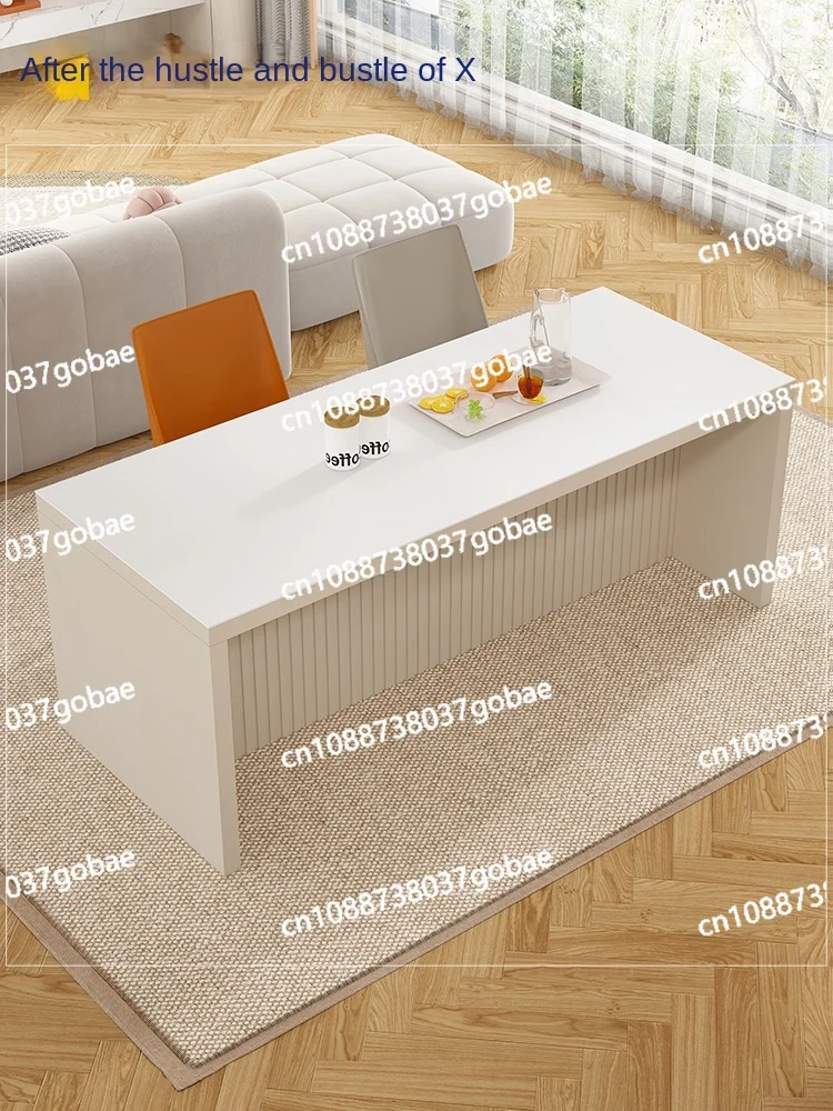 ZC Французский кремовый стиль Каменная плита Обеденный стол Островный Один