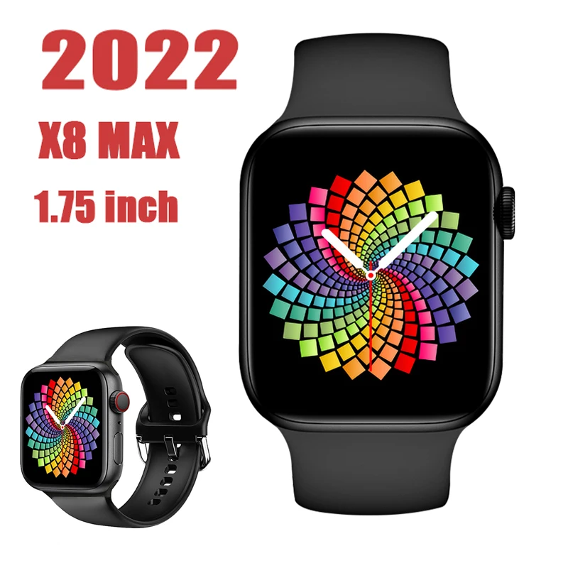 

2022 1.75" Original X8 Max Smart Watch Custom Dia BT Call Sports Sleep Monitor Heart Rate Men Woman IWO 13 Series 7 Smartwatch