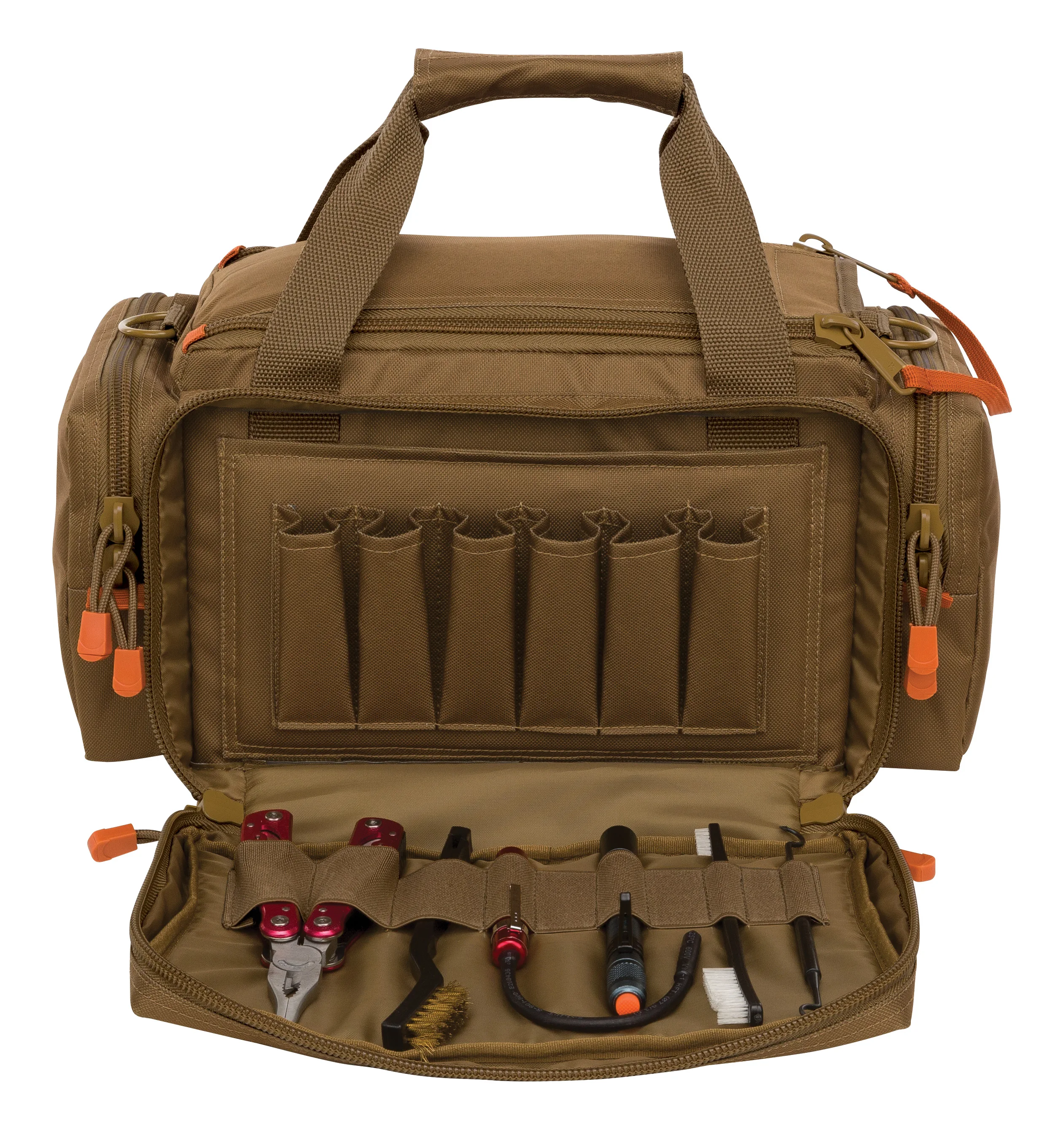 Pro Series Deluxe Range Bag, Desert Clay Large, Brown, Ammo Gun Case, 4 Piece