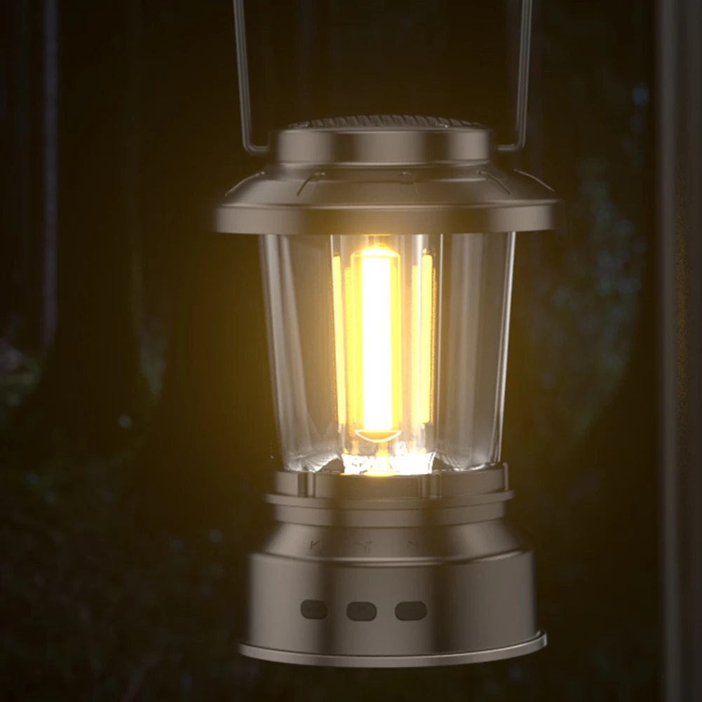 

Retro Lantern Outdoor Bluetooth-Compatible Speaker Lights 2 Mode Tent Lamps Rechargeable for Outdoor Garden Supplies