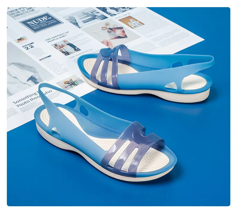 Женские сандалии-желе на нескользящей подошве летняя пляжная обувь для отдыха dy09