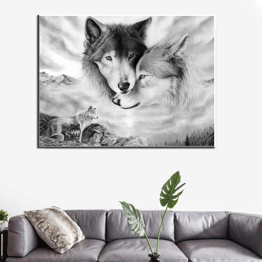 

Modern Animal Art Wolf Canvas Painting Decor Wall Pictures for Living Room Wall Art Posters and Prints Home Wall