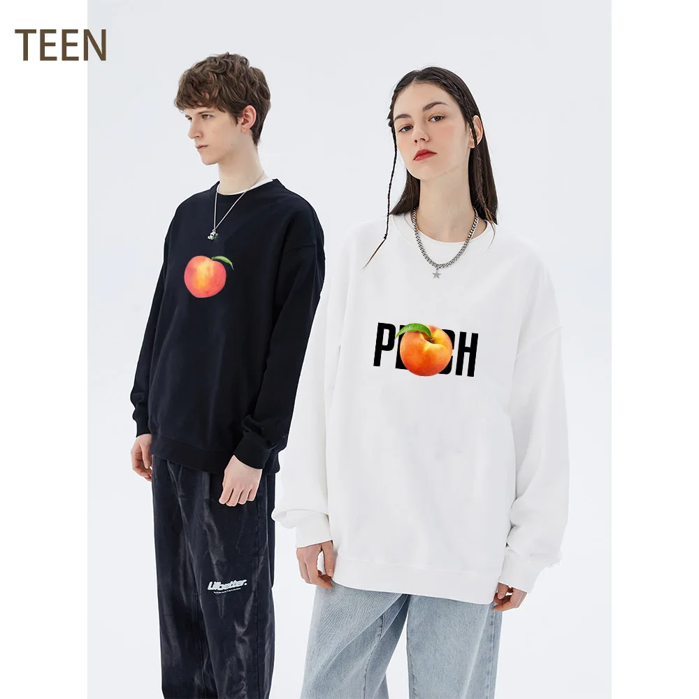 

Teen Women Hoodies Fleece Printed Clothing Sweatshirts Casual Long Sleeve O Neck Thick Hoody Vintage Y2k Harajuku Tops Pullovers