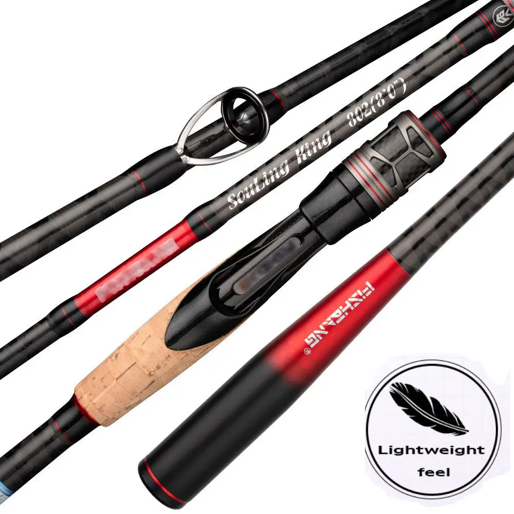 

Casting Spinning Fishing Rod 1.8m 1.98m 2.1m 2.4m 2.7m UltraLight Carbon Fiber Rod Pole 2Section Baitcasting Fishing Rod