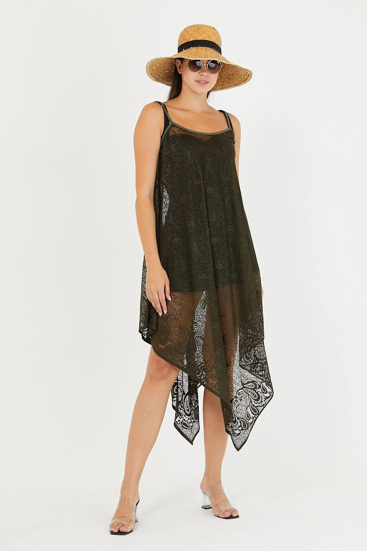 

Women's Pareo Beach Dress Swimwear Cover Up Dress Sexy Tunic Suit Beachwear Female Beach Bikini Cover Loose Mini Dress