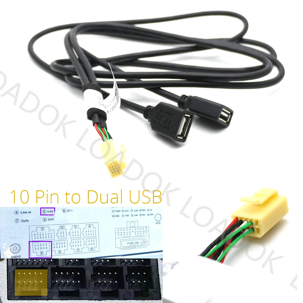 Автомобильный Android-радиоприемник, 6, 8, 10 контактов, USB-разъем, двойной USB-кабель, адаптер для головного устройства Android, радио-навигация, мульти... (art.: 3920be99dfa1e) - 3920be99dfa1e