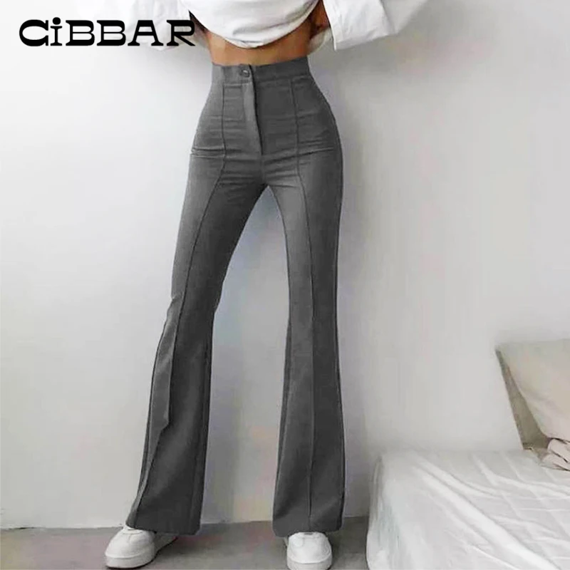 

Женские Облегающие расклешенные брюки CIBBAR, элегантные облегающие длинные брюки с высокой талией, уличная одежда, подходящие ко всему зимни...