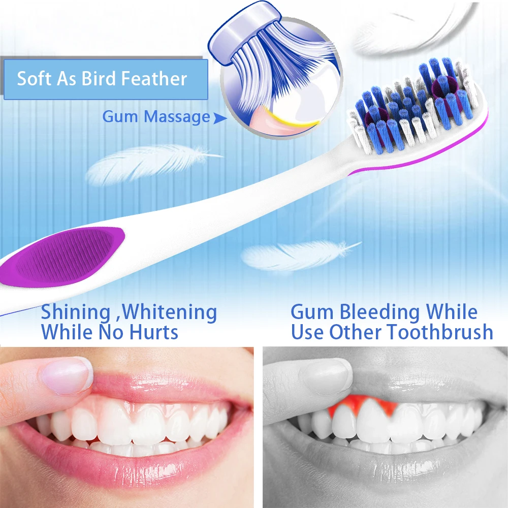 8 шт./лот дешевая сверхмягкая щетина зубная щетка для взрослых средство чистки