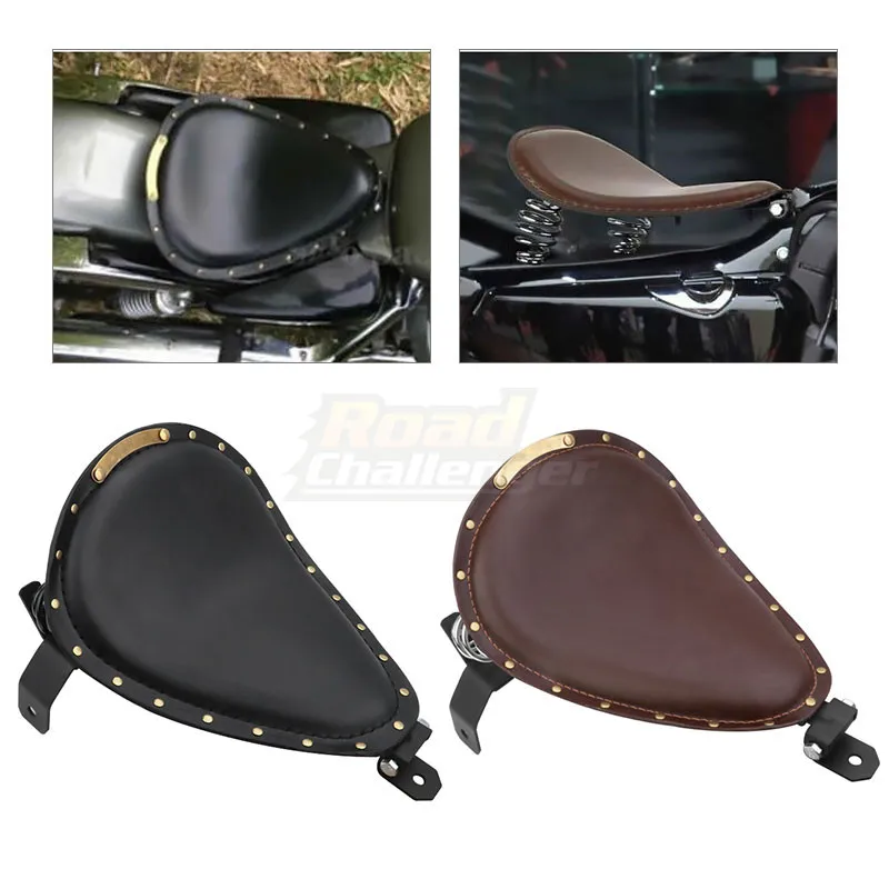 

Мотоцикл черный/коричневый Solo Seat W/пружинный Монтажный кронштейн комплект для Harley Chopper Bobber на заказ