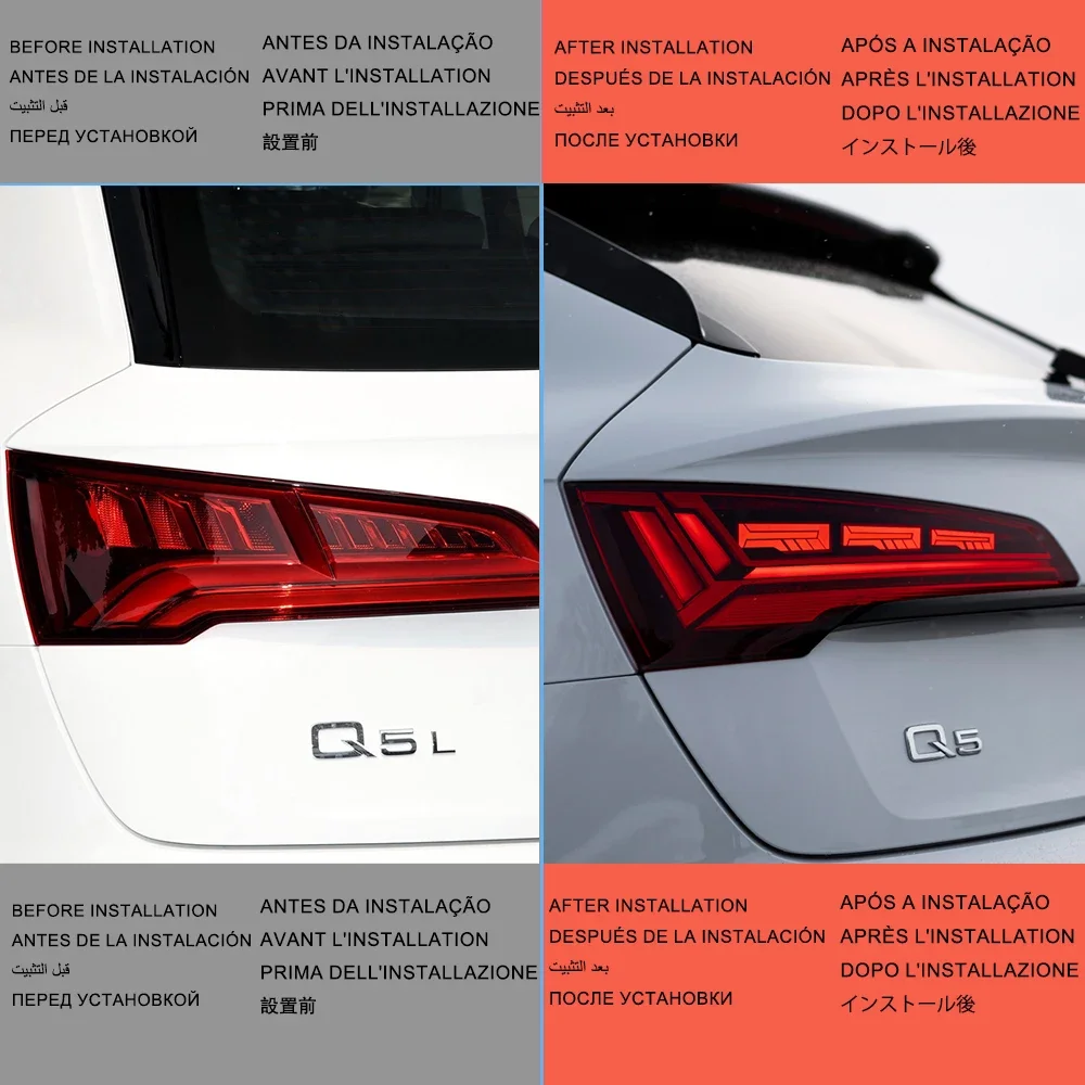 Фото Авто задний фонарь для Audi Q5 Q5L 2018-2024 FYB светодиодный автомобильный задний фонарь в сборе, обновленный дизайн с высокой настройкой, аксессуары для динамических ламп №4