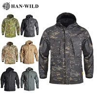 han wild camouflage jacket m65 hunting hoodde windbreaker tactical jacket waterproof coat outdoor windproof clothing male