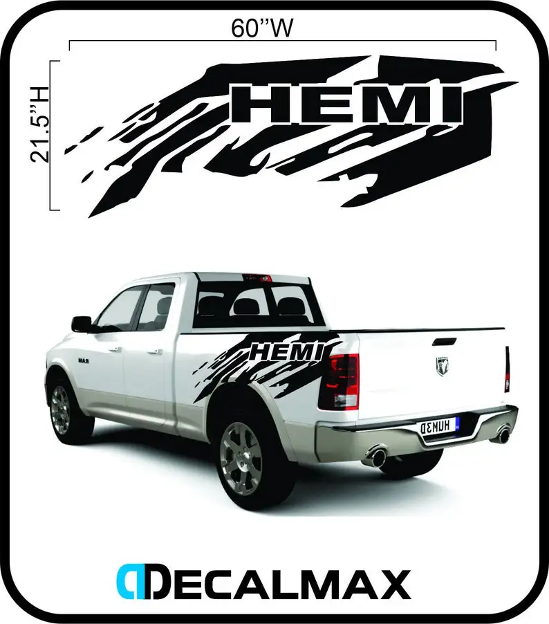 

DODGE RAM 1500 2500 3500 Rear Bed Side Vinyl Graphic Truck Decal