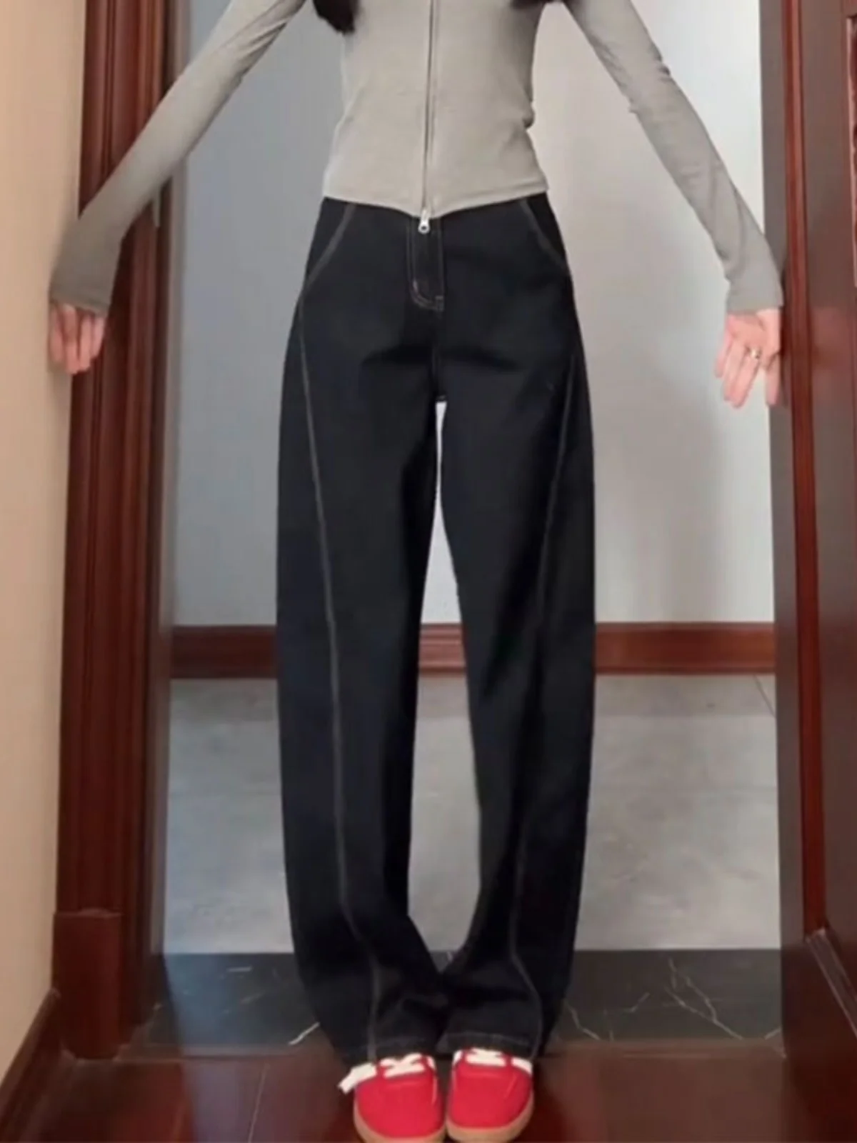 Большие размеры бананы маленькие женские ретро-джинсы с изогнутыми ножками