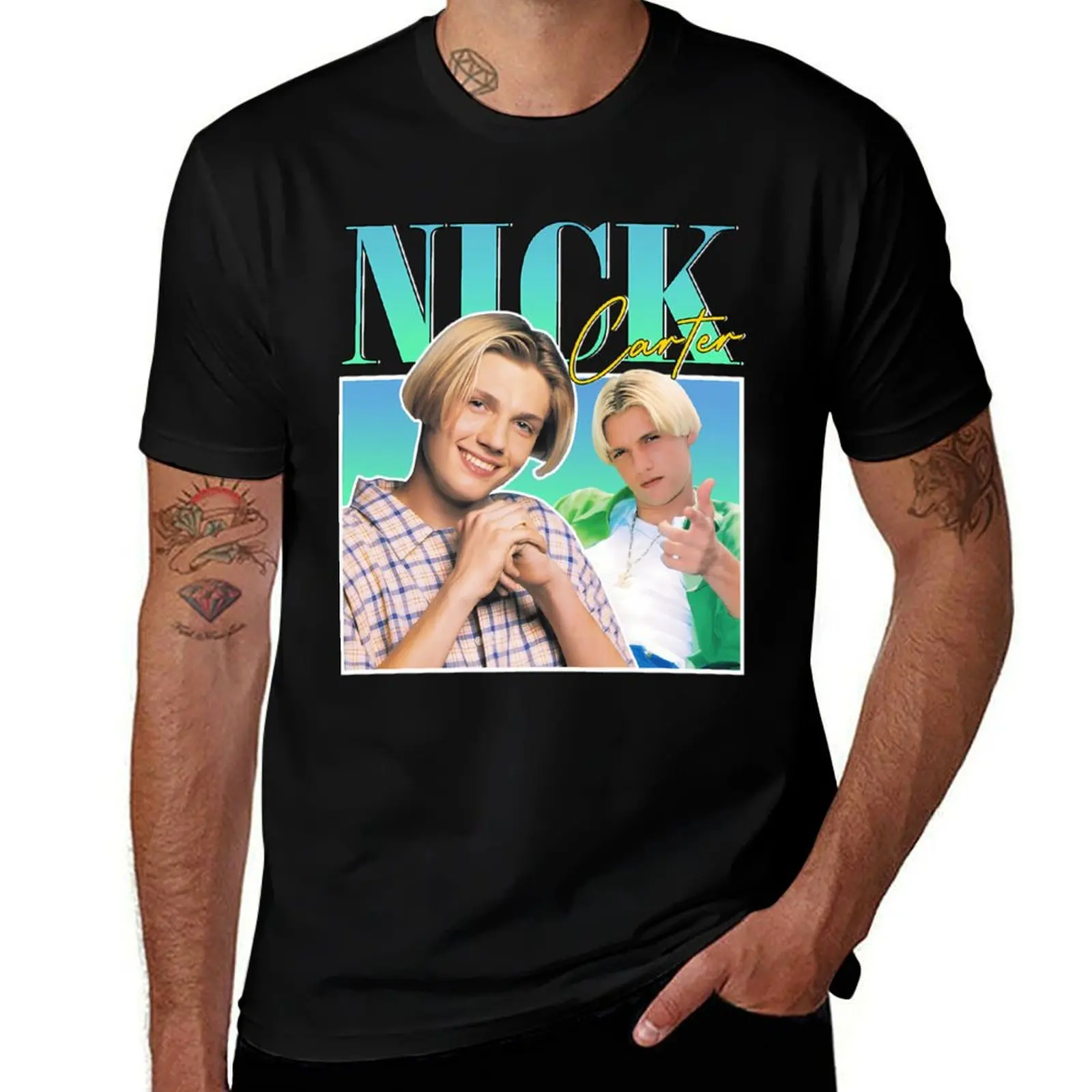 Фото Nick Carter Backstreet Boys 90S Стильная футболка мужская футболка хлопок 100% аниме футболки большие графические футболки для мужчин футболка №1