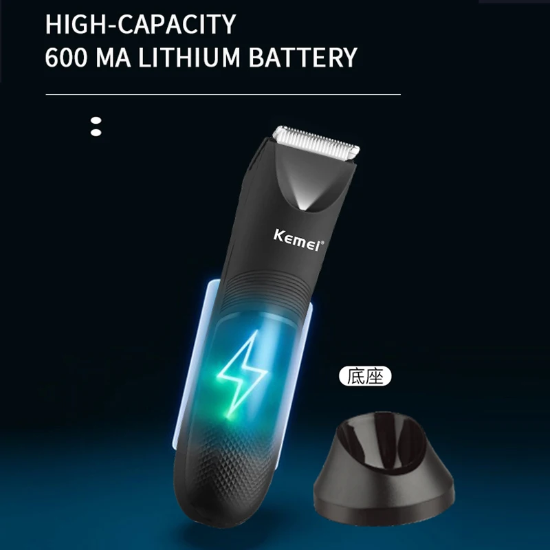 Машинка для стрижки волос Kemei с керамическим лезвием водостойкая