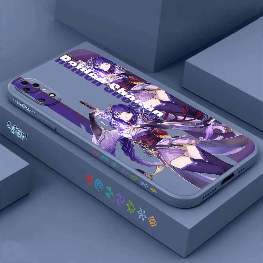 Genshin Impact Raiden Shogun Xiao Phone Case For Huawei P60 P50 P40 P30 P20 Mate 50 40 30 20 20X 10 Colour Liquid Silicone Cover