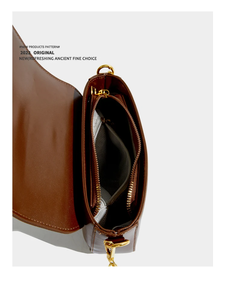 Elmsk 2022 Fashion ELegant Single Shoulder Bag Women French Office Lady Square Bag Gold Buckle Pu Leather Bag