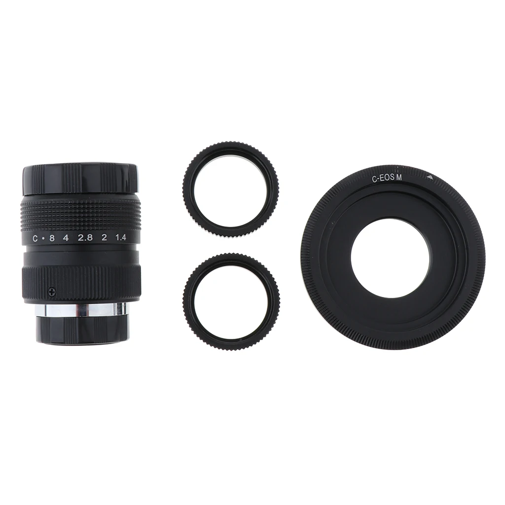 

25mm F1.4 Tele TV Lens W/ C Mount Adapter Rings for EOS M