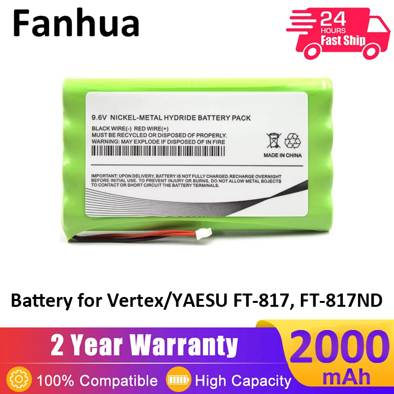 

Fanhua NI-MH 9.6V Battery For Vertex/YAESU FT-817 FT-817ND Replacement For FNB-72 FNB-72x FNB-72xe FNB-85 Radio and Walkie Talki