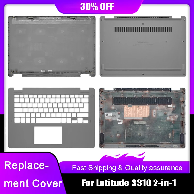 

Новая задняя крышка ЖК-дисплея для ноутбука Dell Latitude 3310 2-in-1, подставка для рук, Верхняя Нижняя часть, задняя крышка, серый цвет