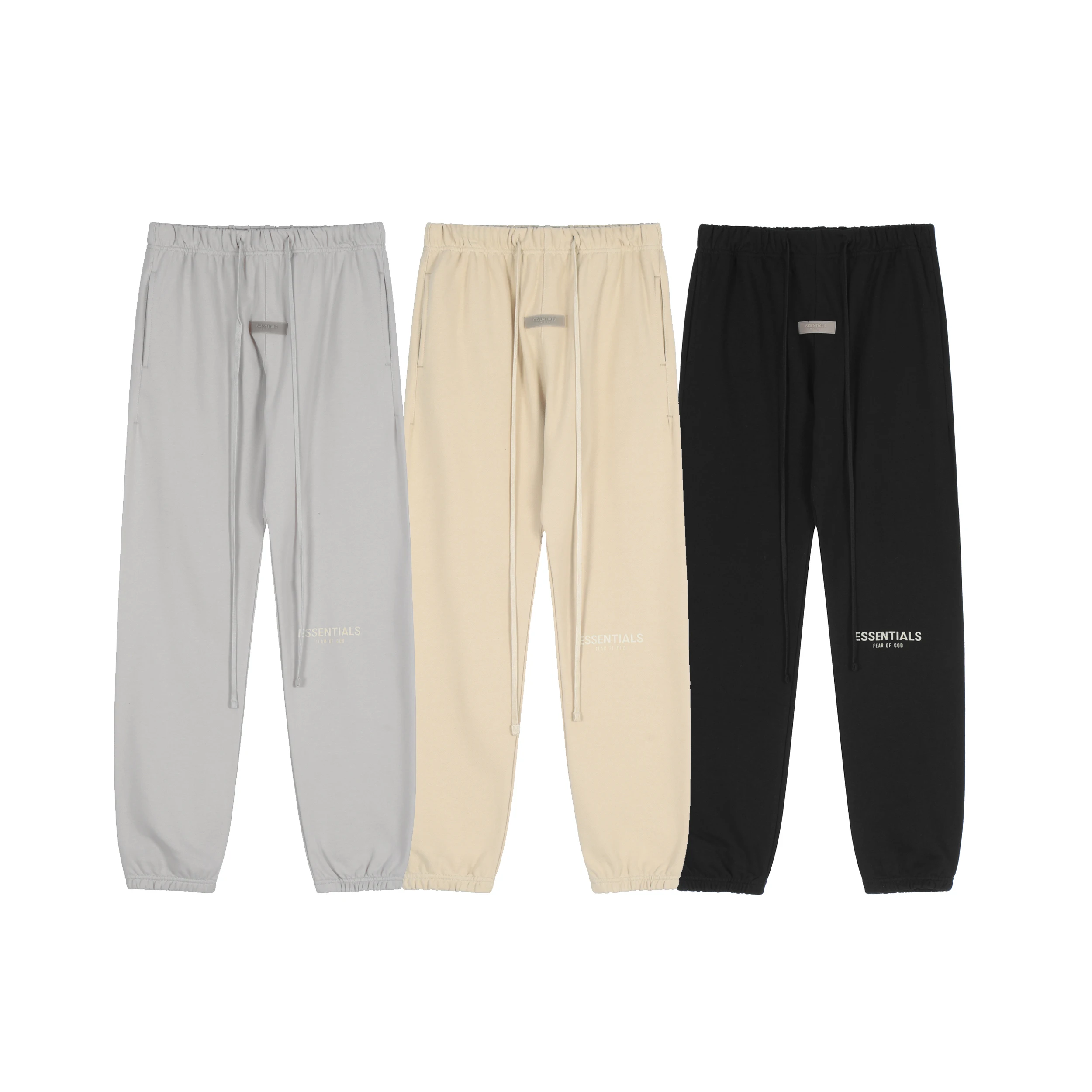 

FEAR OF GOD FOG Double-line ESSENTIALS Flocking Drawstring High Street Trousers Men's and Women's Sports Trousers 512#