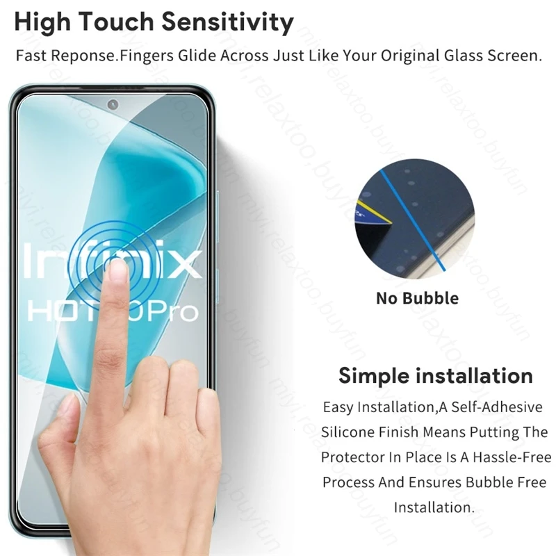 Чехол из закаленного стекла 6To1 для Infinix Hot 50 Pro 50i 4G защитная крышка объектива