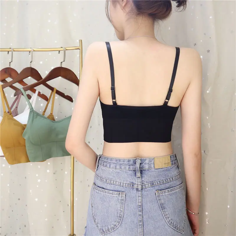 

Модный женский бюстгальтер с регулируемыми лямками на спине, без ободков, женский короткий топ-труба для девушек, женское нижнее белье, жилет