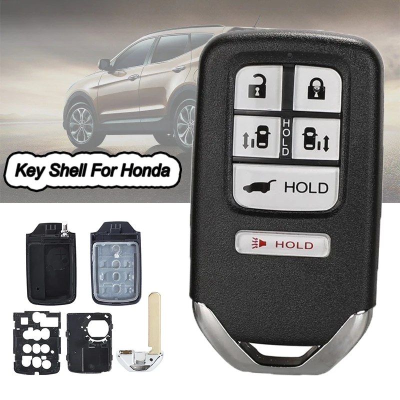 

KEYECU 6-кнопочный дистанционный смарт-ключ, чехол, брелок для Honda City Jazz XRV Odyssey, замена неострого лезвия