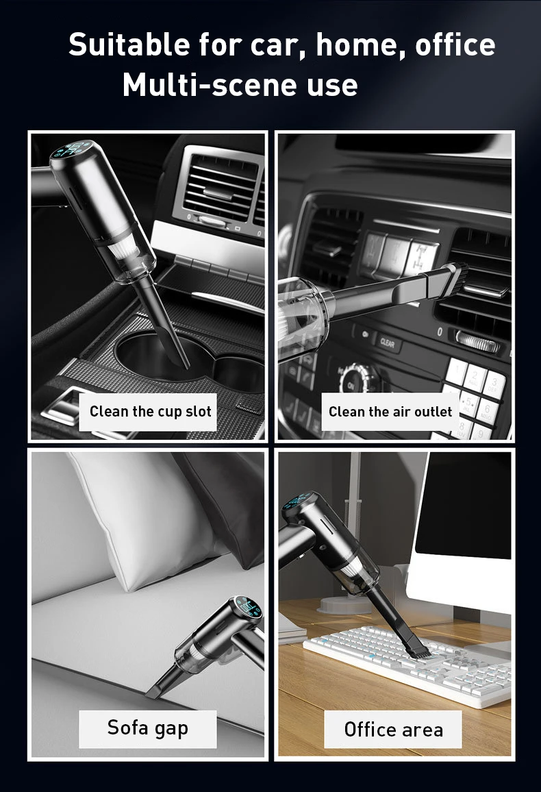 Портативный автомобильный пылесос 4 в 1 с воздушным компрессором 12 В насос для шин