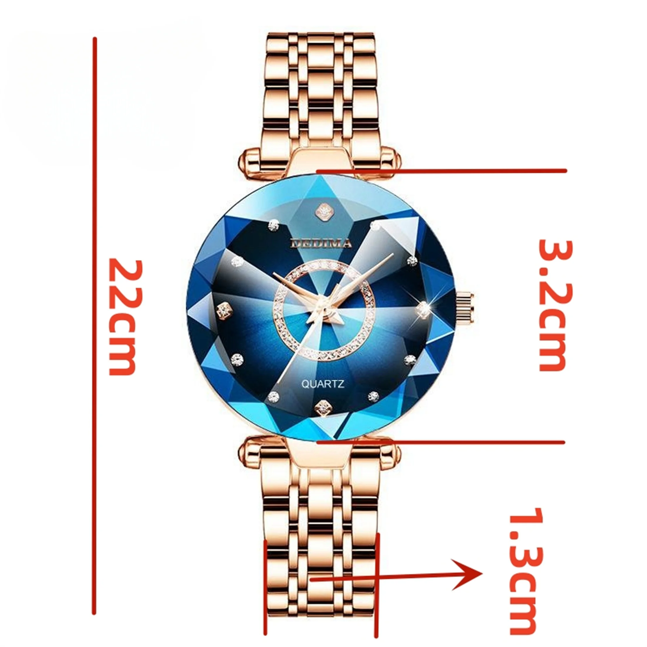 Часы женские кварцевые из нержавеющей стали с календарём водонепроницаемые