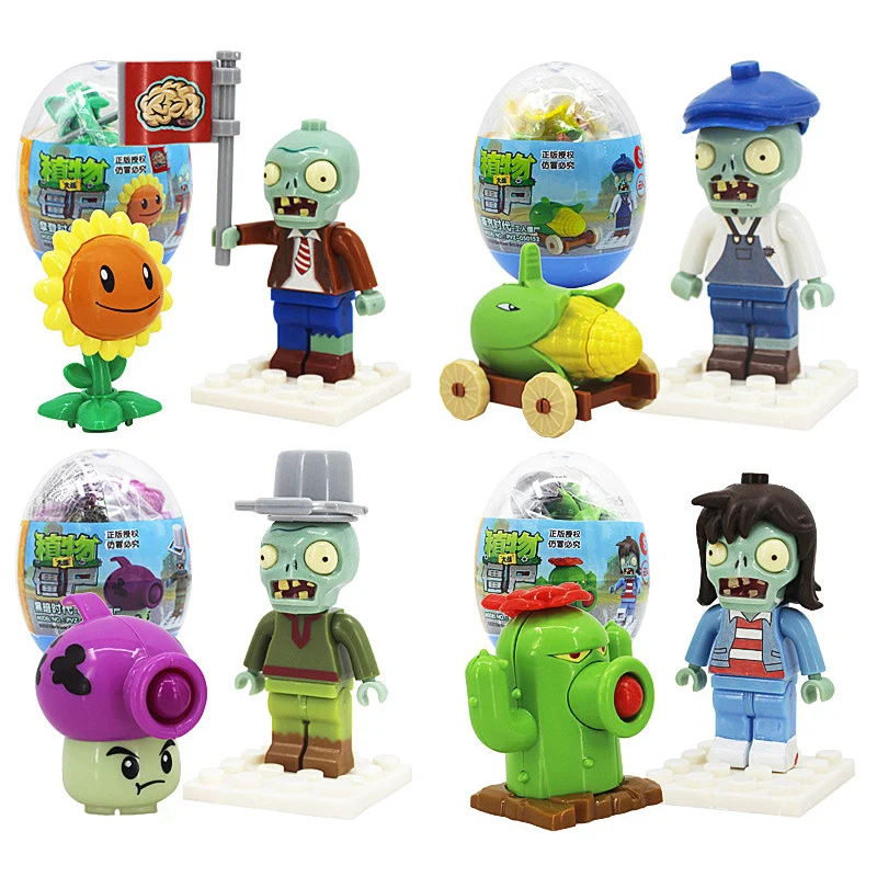 Plants vs. Zombies Theme Building Blocks Unisex ABS Plastic Puzzle Toys Mały rozmiar Nieregularny kształt dla dzieci w wieku 3+