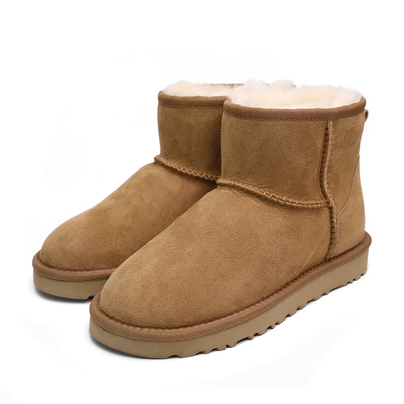 

Зимние сапоги, женские сапоги из овчины, с меховой стелькой, теплая кожаная обувь, женские ботильоны ручной работы, Женские повседневные брендовые сапоги на низком каблуке 2022