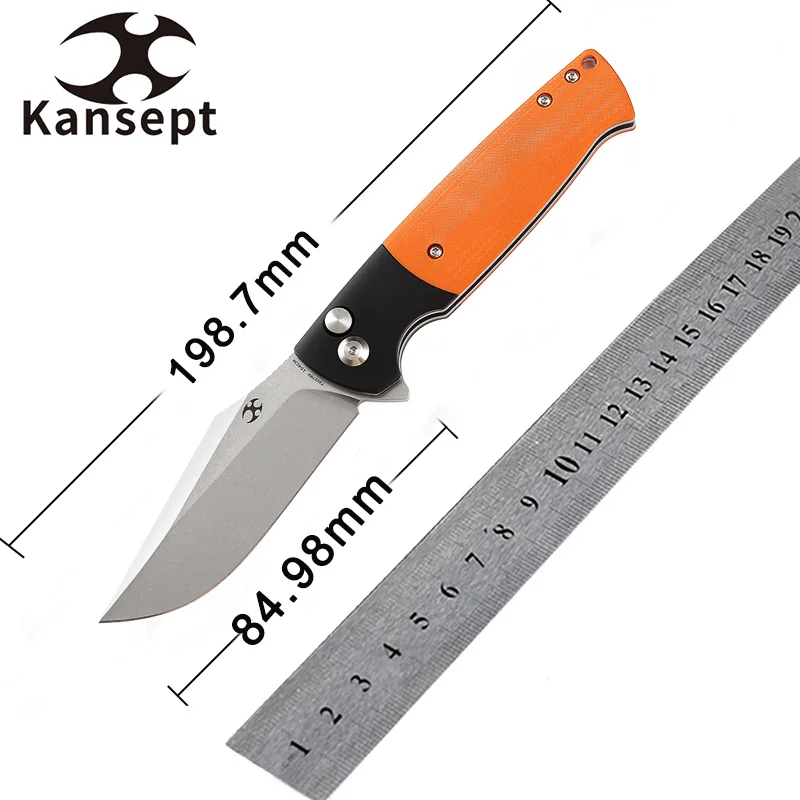 

Складной нож kanseven Shikari SBL T2027B2, лезвие 154 см из потертого камня с черной алюминиевой и оранжевой ручкой G10 для кемпинга и охоты