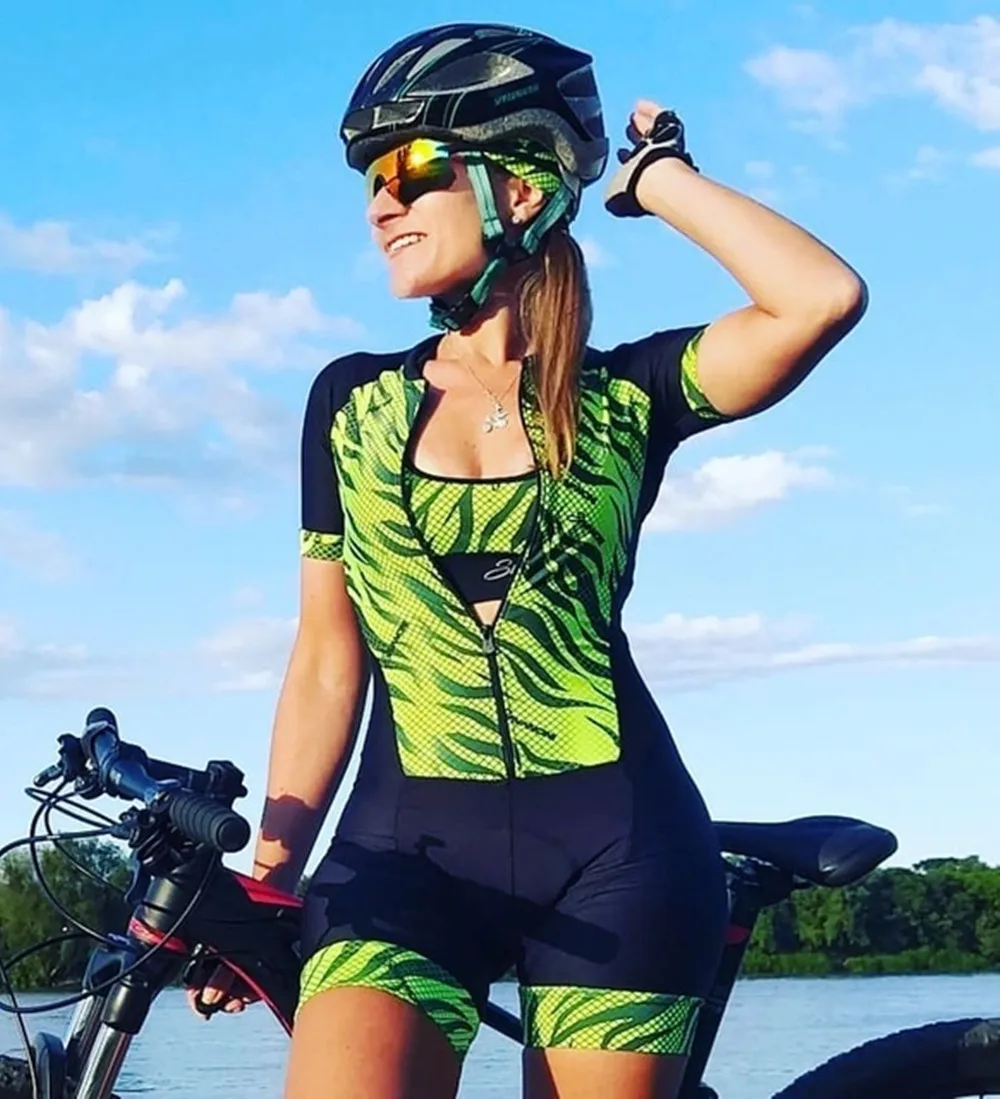 Женское боди для триатлона с длинным рукавом принтом обезьяны