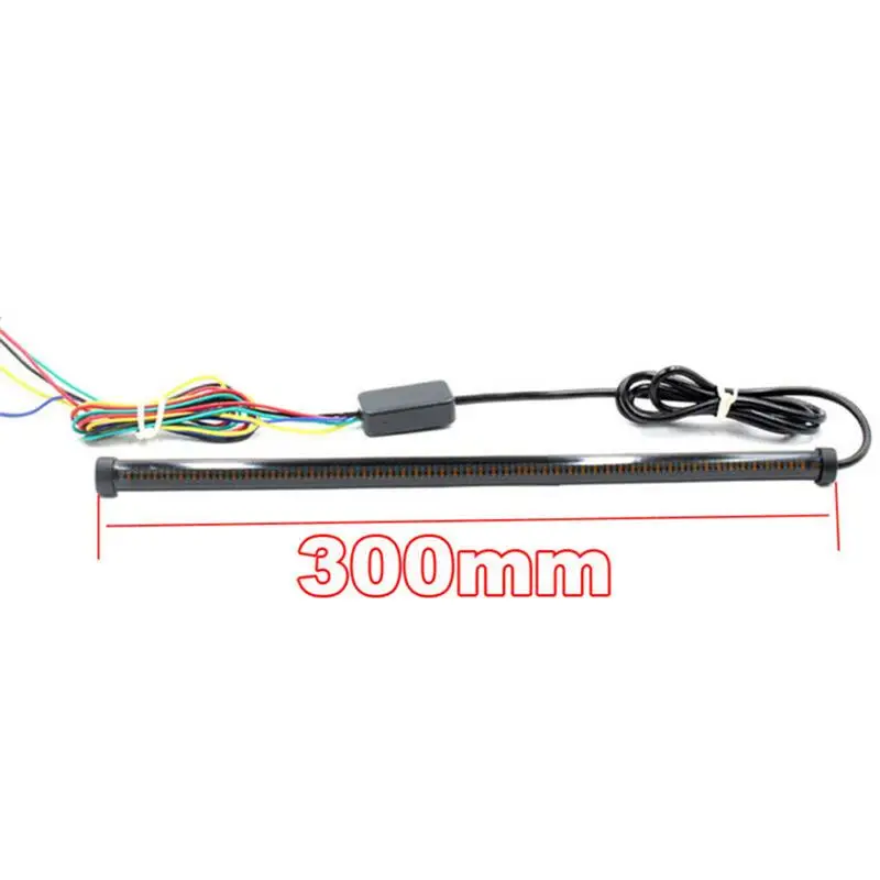 

30cm Motorcycle LED Light Strip Taillight Black Sequential Switchback Flowing Tail Brakes Turn Signal Strips Car Light Assembly
