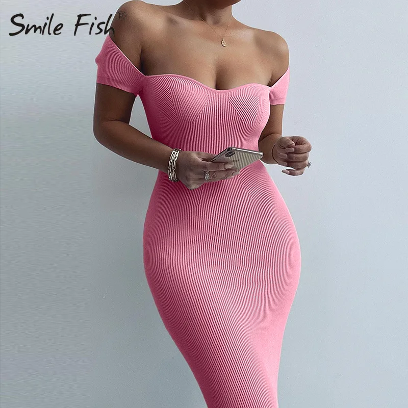 

Женское трикотажное платье-корсет, розовое облегающее платье средней длины с коротким рукавом и квадратным вырезом, модель G1074 на лето, 2022