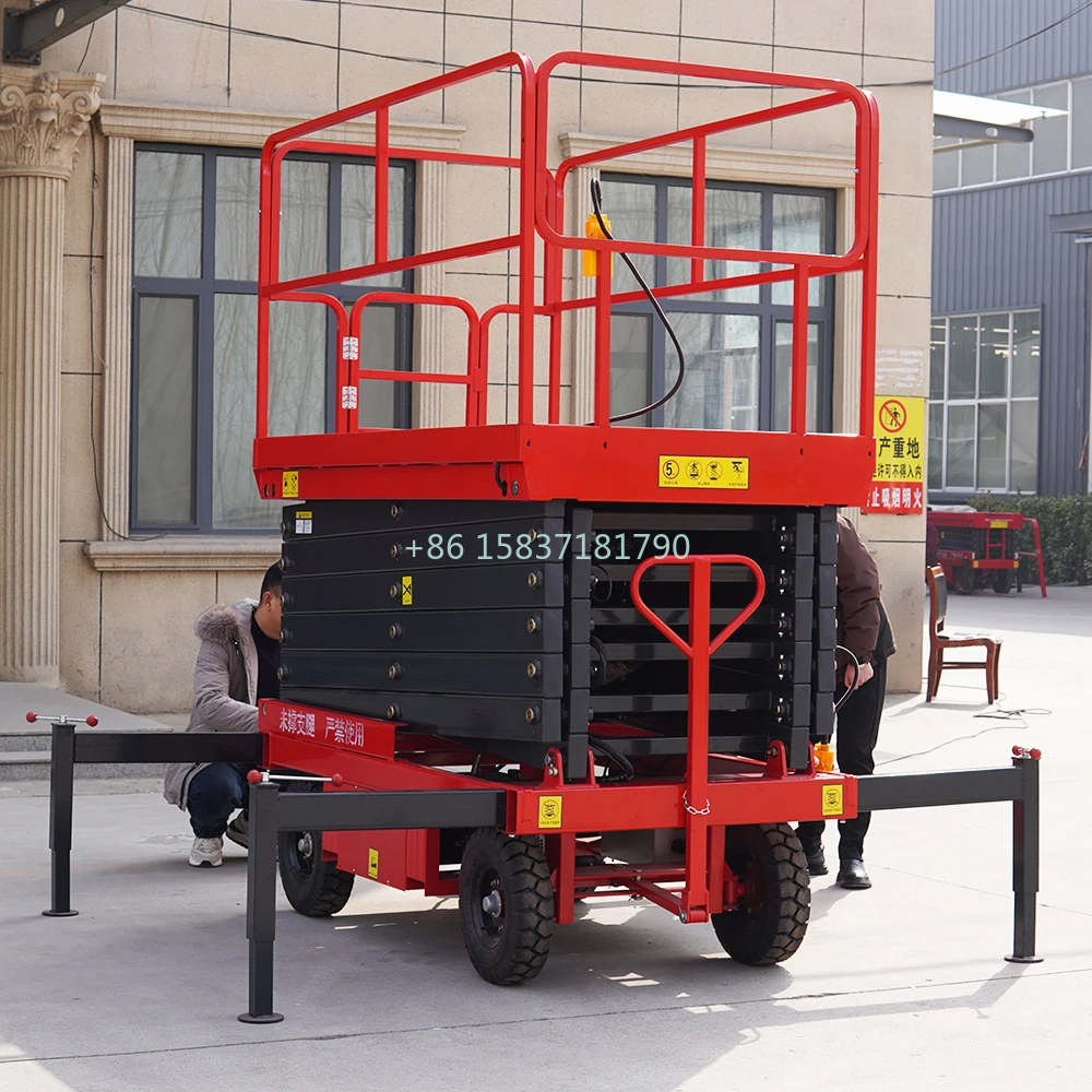 Китайская рабочая подъемная платформа колесного типа 450 кг мобильная самоходная