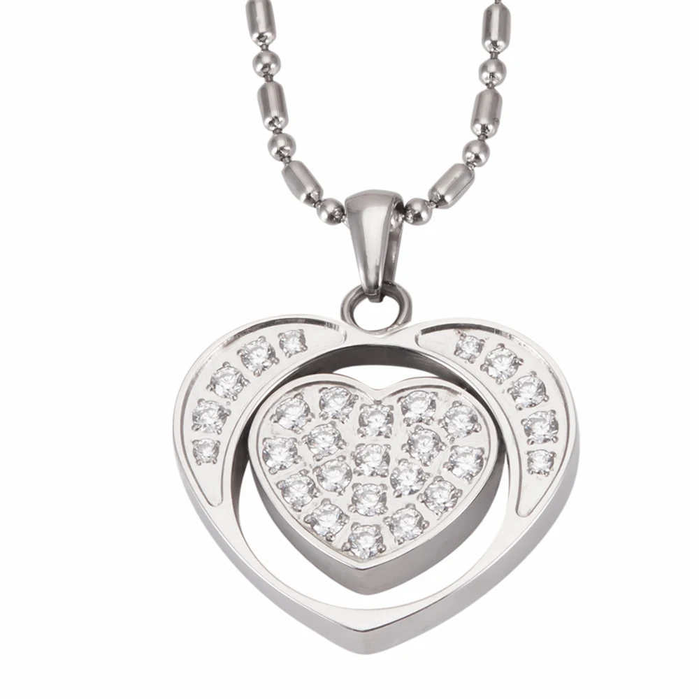 Кулон Wollet Heart из вулканического камня для женщин ожерелье нержавеющей стали с