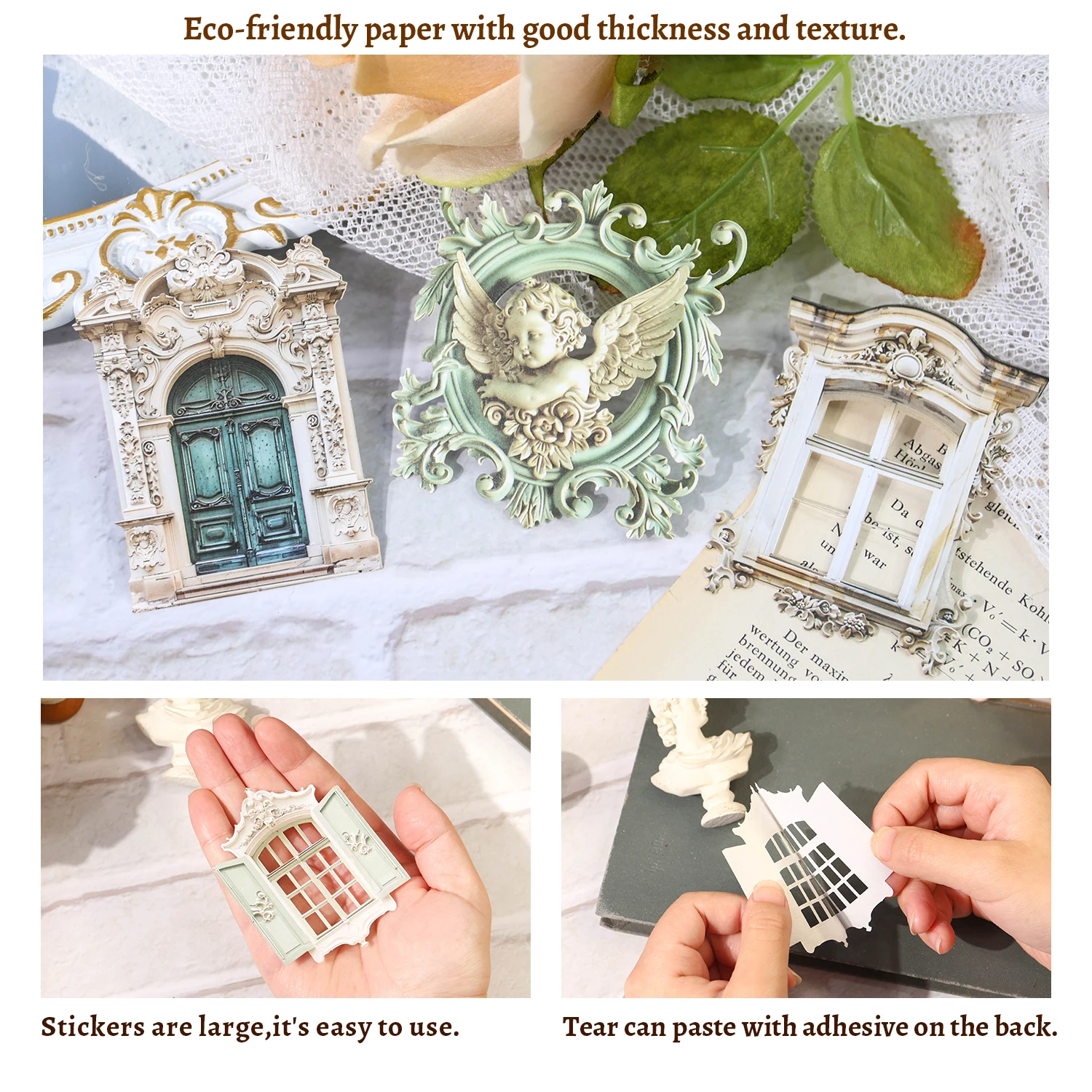 8 шт./партия декоративные бумажные наклейки в стиле ретро