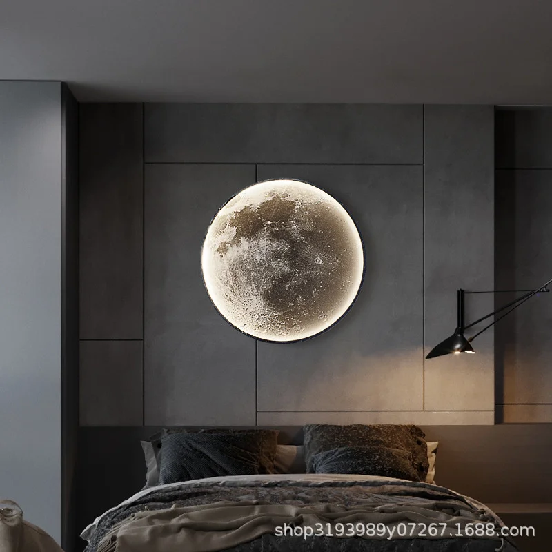 

Современная Настенная Светодиодная лампа Moon, s декор для стен, фрессветильник, украшение для салона, фоновый настенный светильник, роскошны...