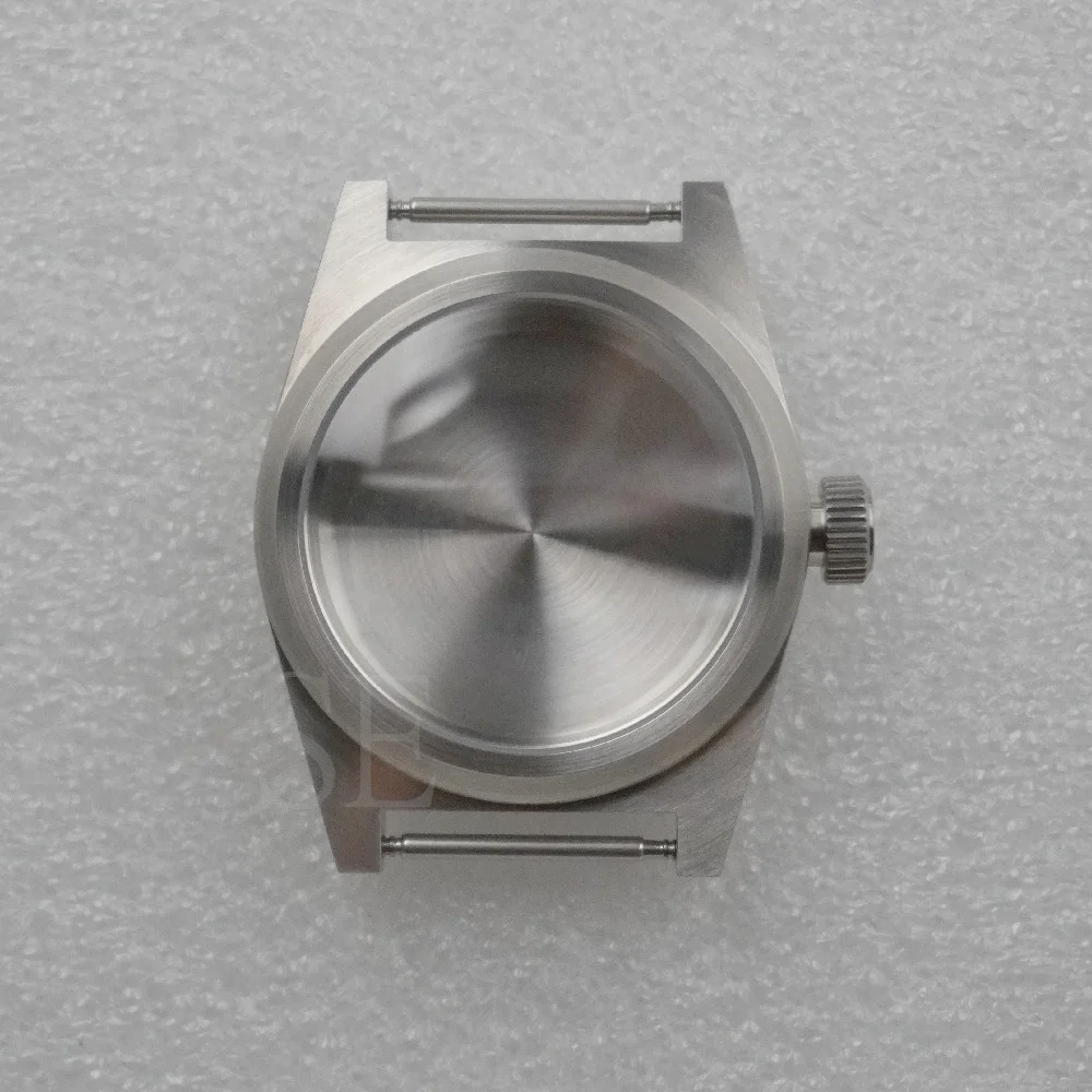 

Mechanical case modification 38mm Case 316L Brushed Stainless Steel Diving Case for NH35 NH36 Sapphire Crystal Solid Back