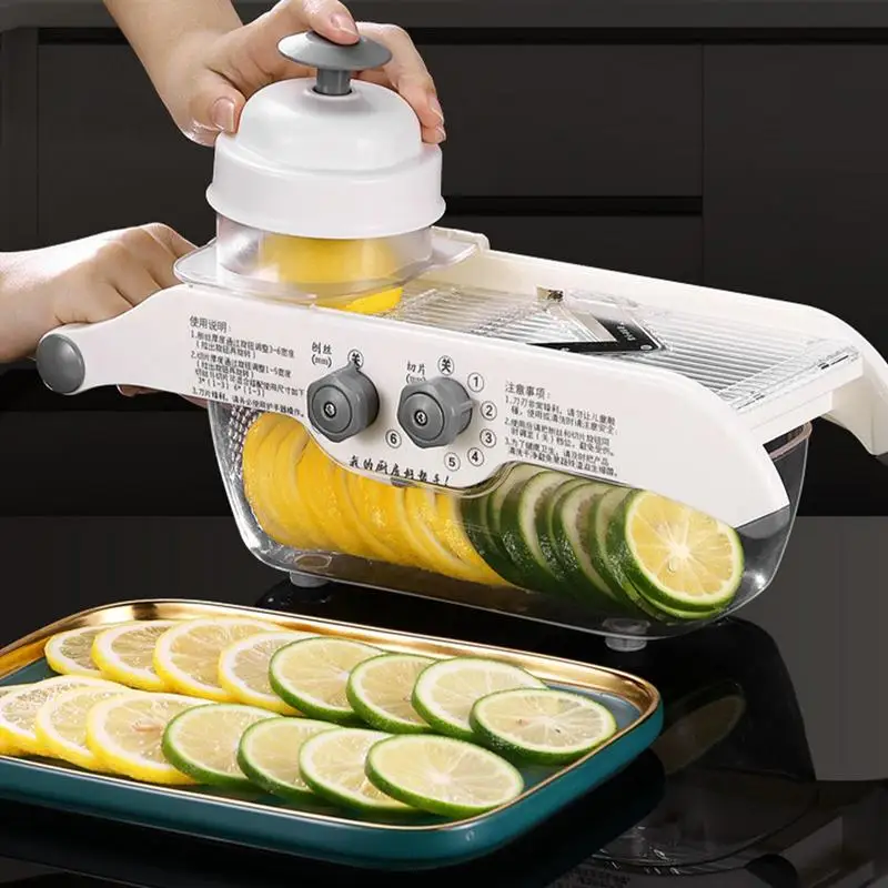 

Lemon Slicer Potato Slicer For Kitchen Adjustable Thickness Food Julienned Slicers With Blade Steel Vegetable Chopper For Potato