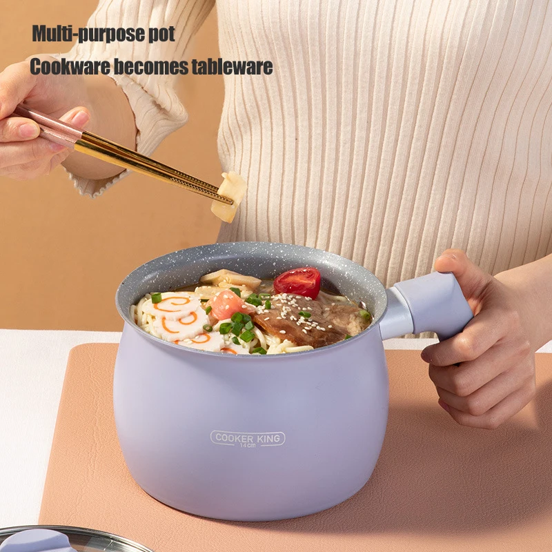 

High-grade Soup Noodle Milk Pot Aluminum Alloy Non-stick Pan with Lid Kitchen Cookware Cooking Pot for Induction CookerGas Stove