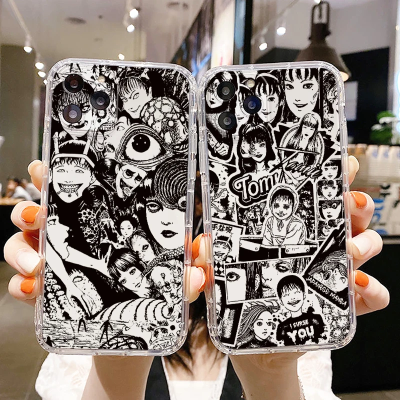 

Junji Ito horror comics Phone Case For Apple iPhone 14 13 12 11 SE XS XR X 7 8 6 5 Pro Plus MAX 2020 Transparent Cover