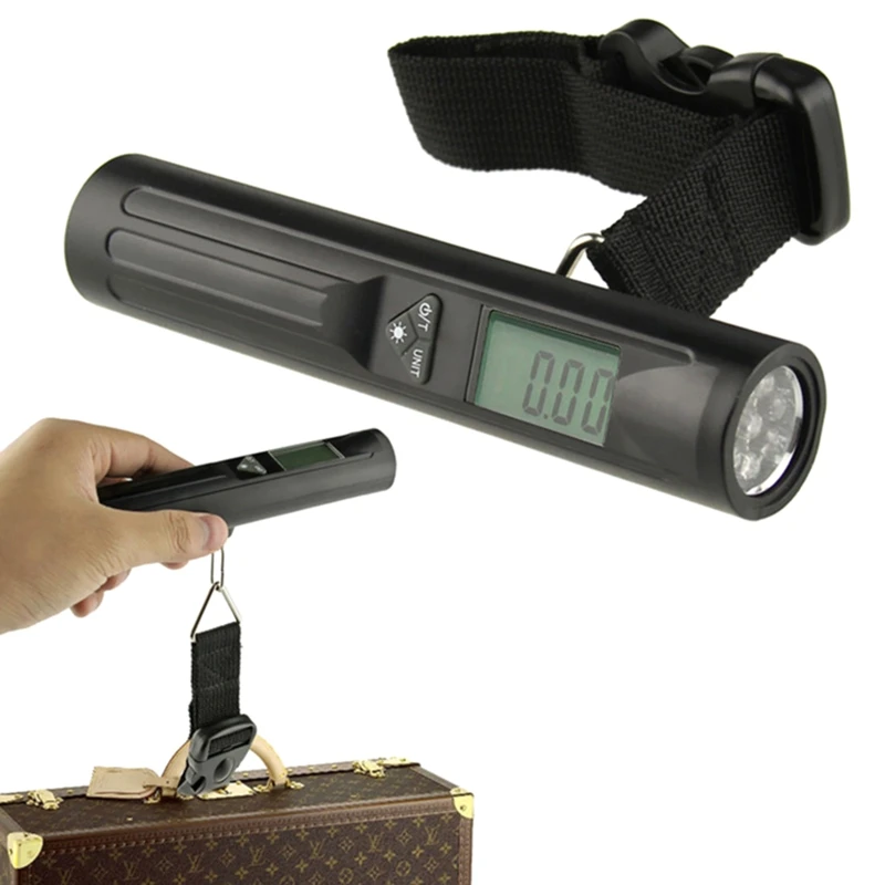 

Portable Digital Hanging Weighing Scales with Flashlight for Fishing Travel Luggage Suitcase par cel Household Outdoor