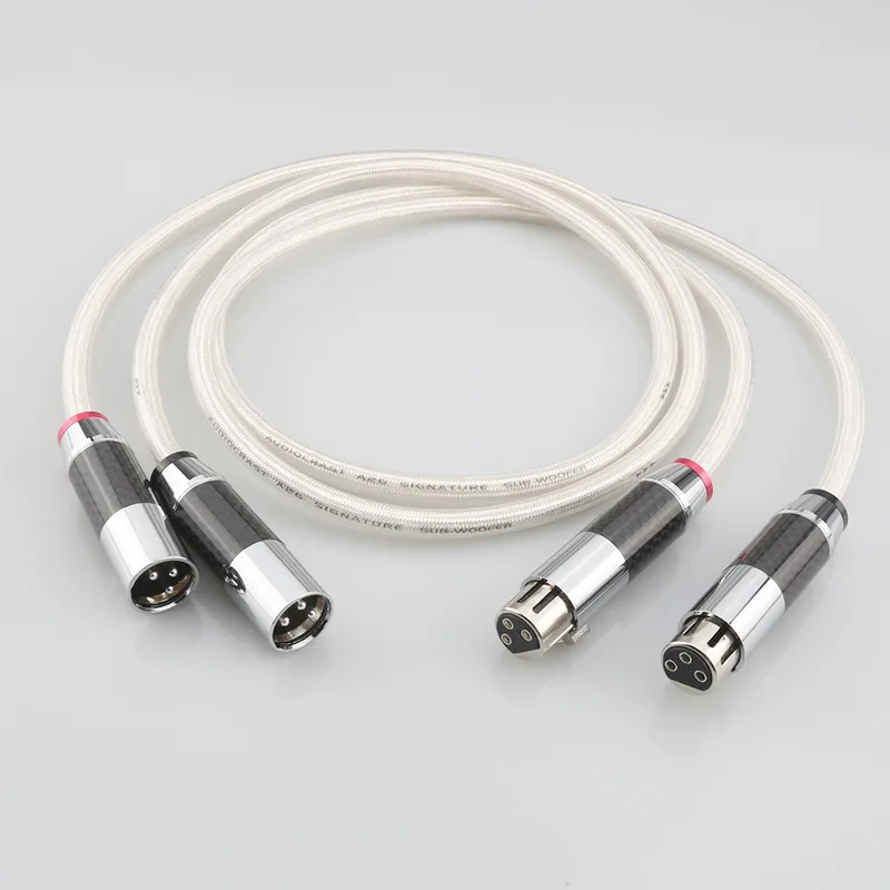 

Hifi пара XLR кабель Pure 7N OCC посеребренный аудиокабель с высококачественным углеродным волокном XLR Plug