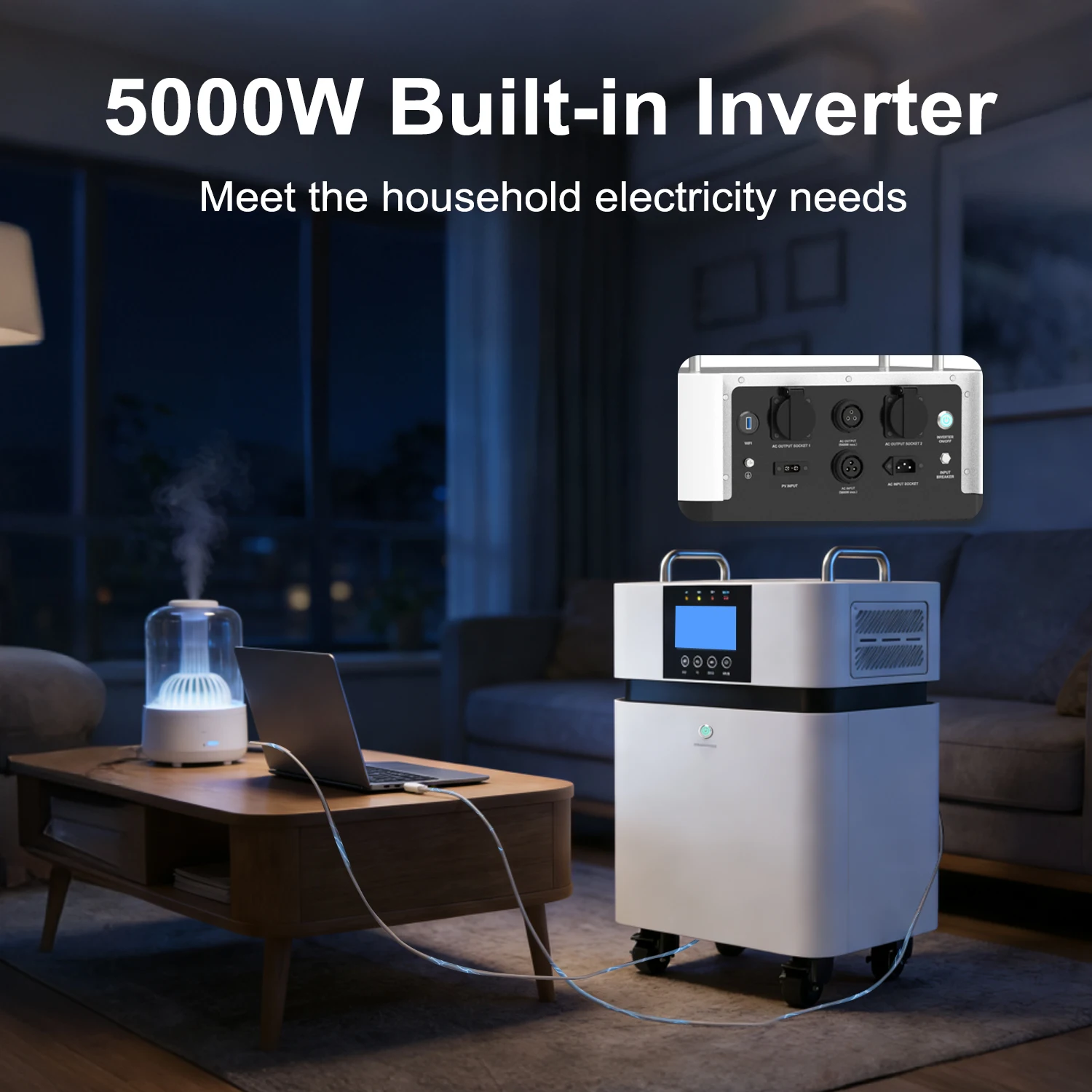 Фото Портативная солнечная электростанция Plug and Play с аккумулятором LiFePO4 5 кВт·ч, 8 кВт·ч, 15 кВт·ч, 16 кВт·ч, выход переменного тока 220 В, 5 кВт №1